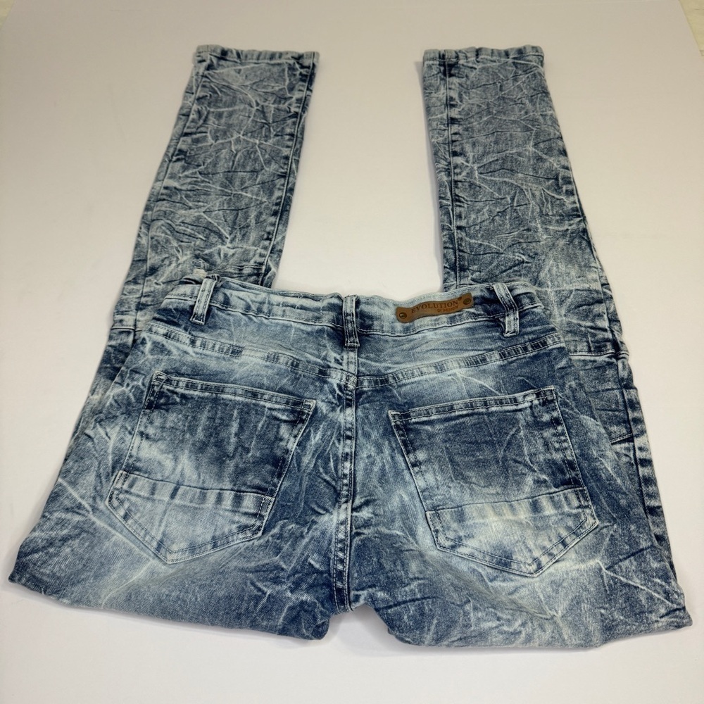 Evolution In Design Jeans Mens 30 Dark Blue Denim Acid Wash Men YTK 90’s - Picture 7 of 13
